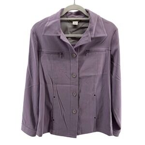 Allison Daley Lavender Button‎ Front Jacket Women's Size 8 Long Sleeve